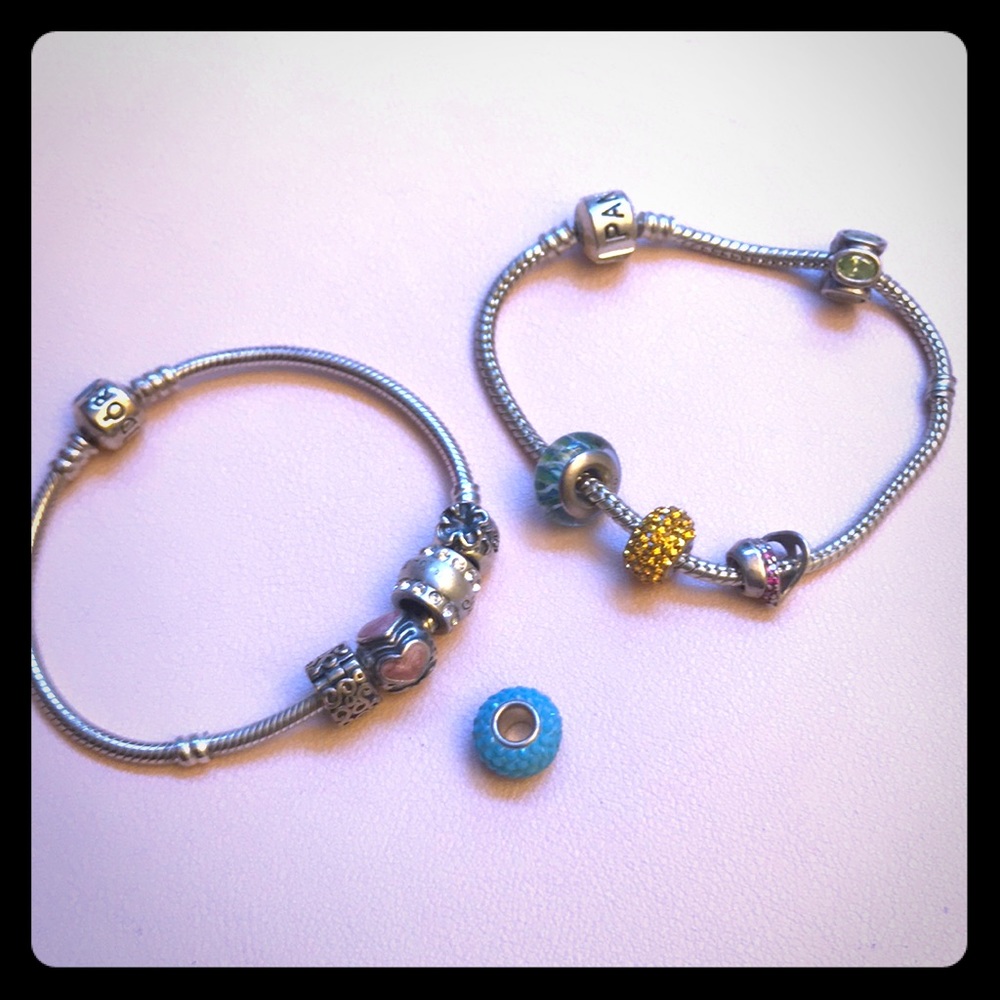 Pandora Bracelets and various charms bundle